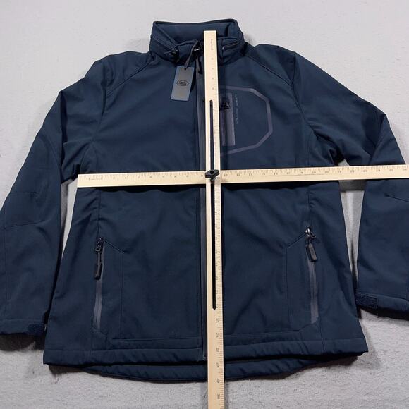 Land Rover Full Zip Softshell Jacket Womens XL Blue Rare Tuck Away Hood NWT‎ - Picture 5 of 16